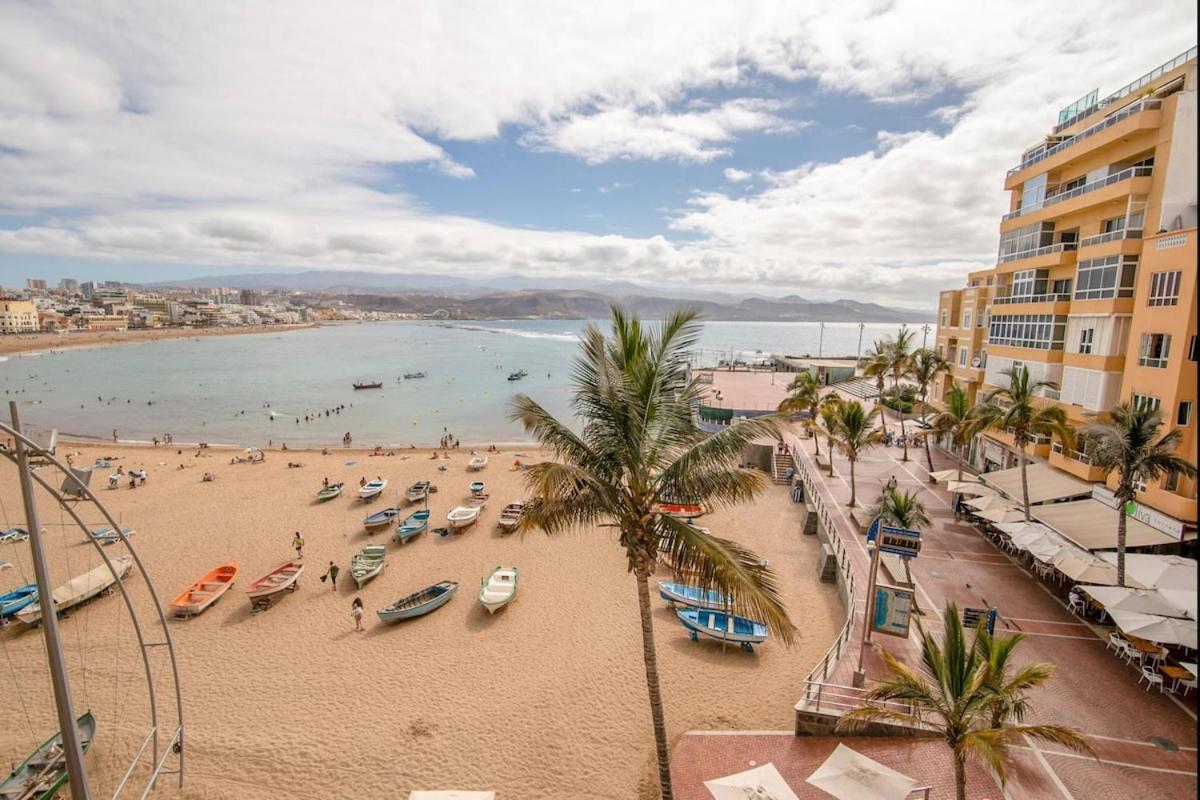 En Primera Linea De La Playa De Las Canteras Vista Al Mar ลาสปัลมาส เด กรานคานาเรีย ภายนอก รูปภาพ
