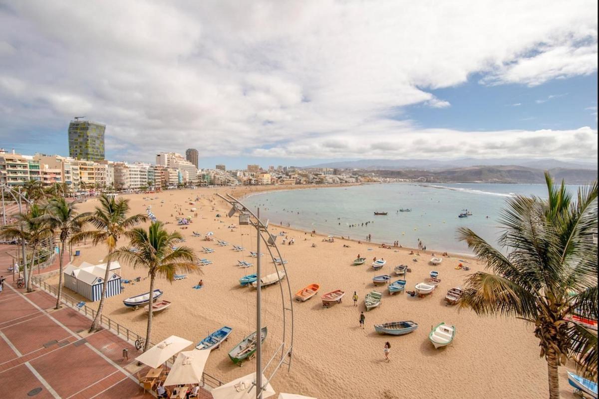 En Primera Linea De La Playa De Las Canteras Vista Al Mar ลาสปัลมาส เด กรานคานาเรีย ภายนอก รูปภาพ